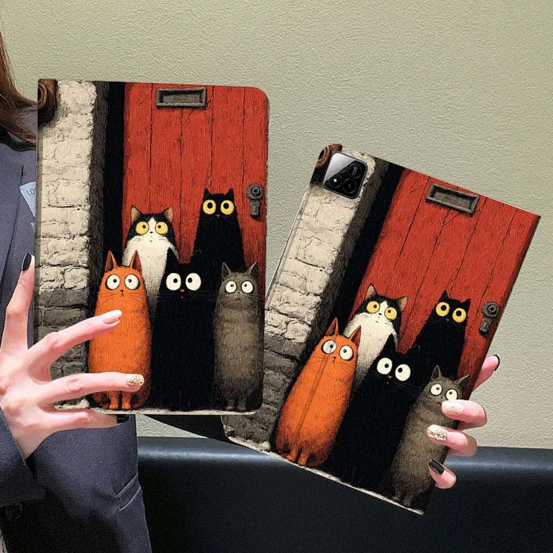 

Cartoon Five Cats Group Tablet Case For Xiaomi Redmi Mi Pad 5 6 6s 7 SE Pro Max Ultra 12.4 12.5 14 inch