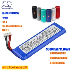 CameronSino Speaker 3000mAh Li-Polymer Battery GSP872693 01 for JBL Flip 4 Flip 4 Special Edition BAR 5.1 GSP872693 03A