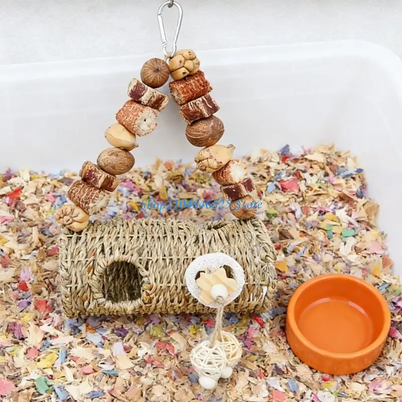 Natural Grass Pet Tunnel with Quickly Installation for Small Animals Chewing Toy