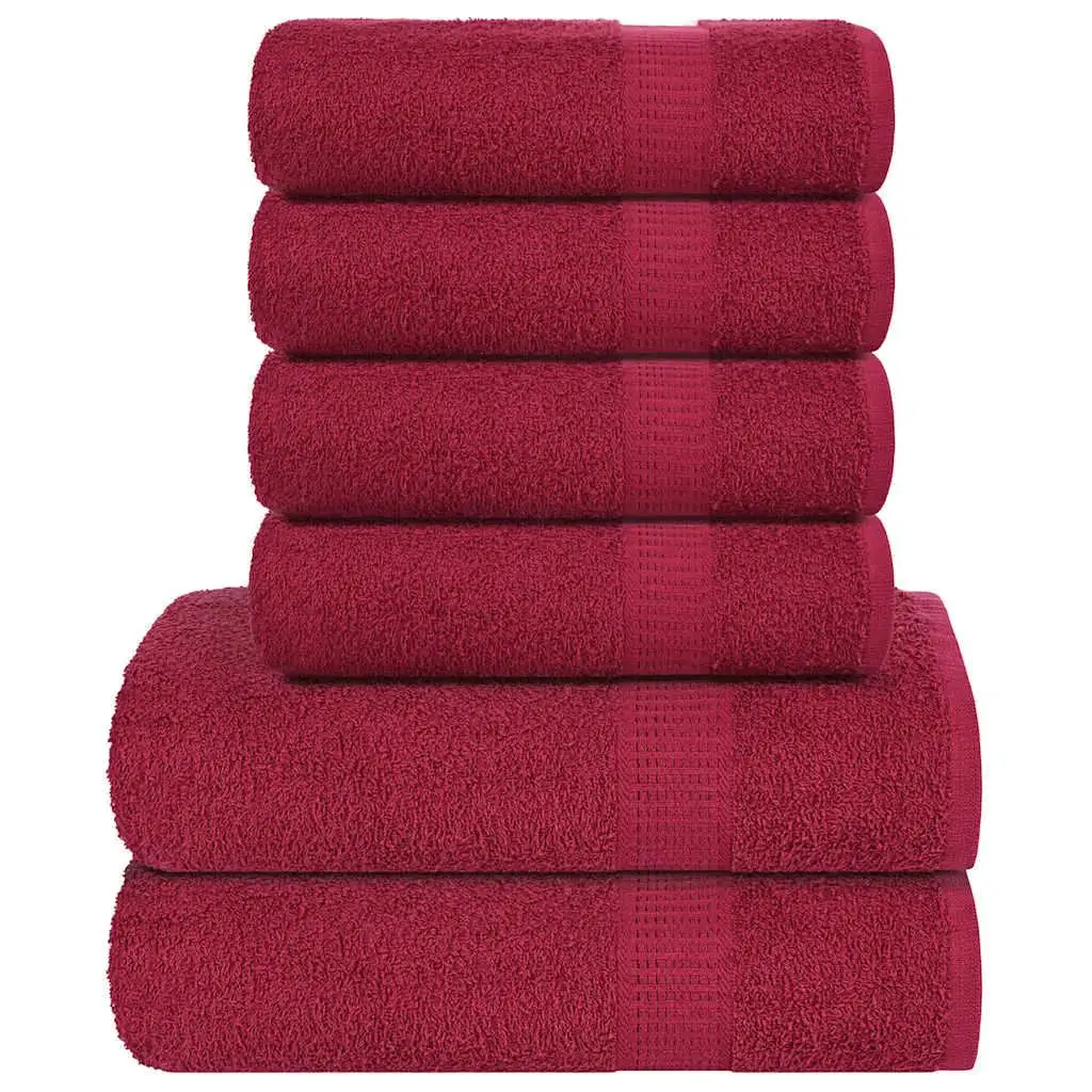 Bordeaux 6-Piece Towel Set - Luxurious 100% Cotton, Ultra-Absorbent 360 GSM