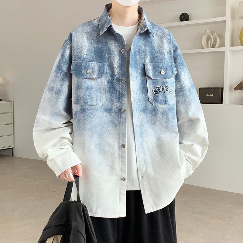 

Men's Streetwear Casual Long Sleeve Blouse Fashion Shirt Streetdress Hombre Male Clothing Spring Autumn Camisa Men's Shirts New