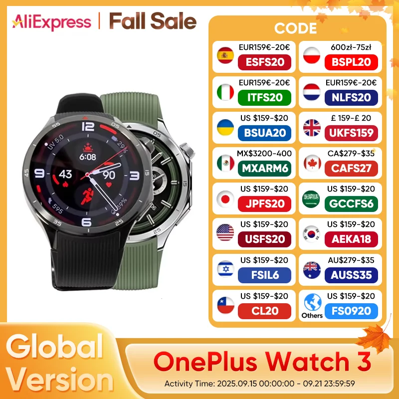 2025 Новые умные часы OnePlus Watch 3 глобальной версии 1,50 дюйма AMOLED 32 ГБ памяти Snapdragon W5 Wear OS от Google NFC IP68 5ATM 2025 Новые умные часы OnePlus Watch 3 глобальной версии 1,50 дюйма AMOLED 32 ГБ памяти Snapdragon W5 Wear OS от Google NFC IP68 5ATM