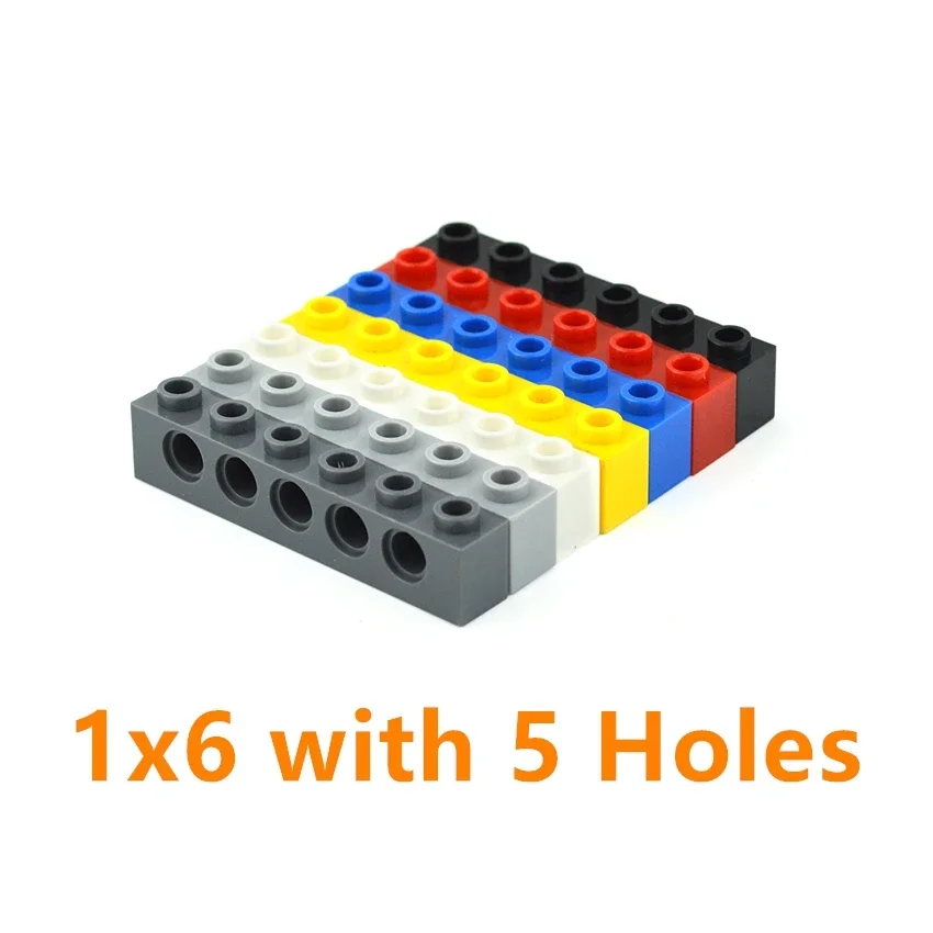 Toys for Kids MOC Technical  Building Blocks Parts 20PCS 1x6 with 5 holes Perforated Bricks Assembles Particles Long Beam 3894