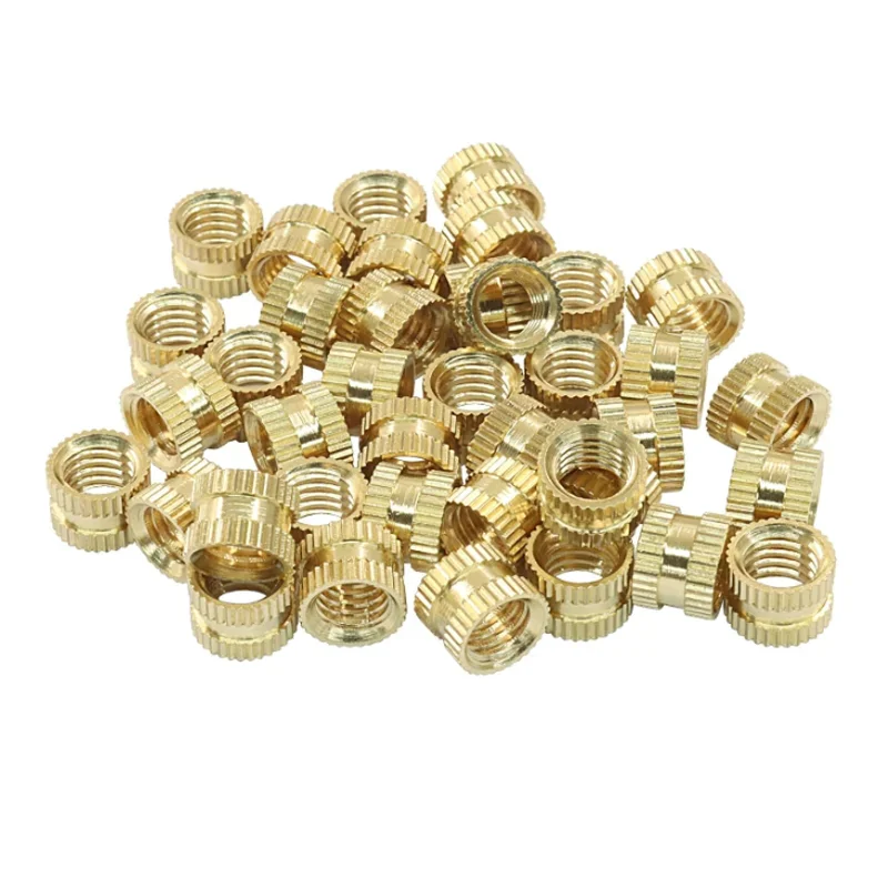 50/100Pcs Thread Brass Knurled Threaded Insert Embedment Nuts M2 M2.5 M3 M4 M5 Embed Parts ScrewNut for 3D Printing Accesssories