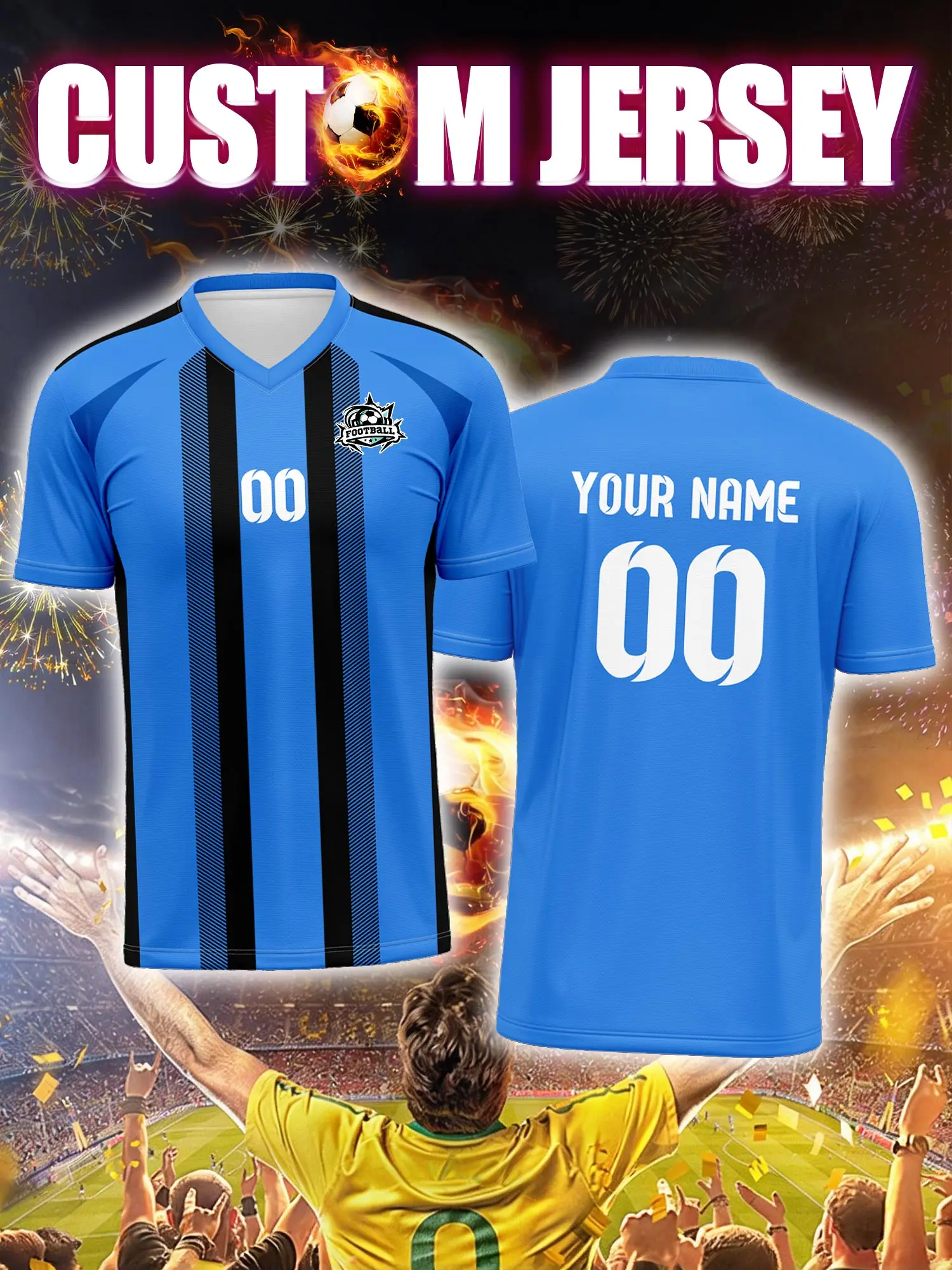 

Футболка для футбола с индивидуальным изображением, номером и именем, ультралегкая, тонкая, дышащая, летняя.