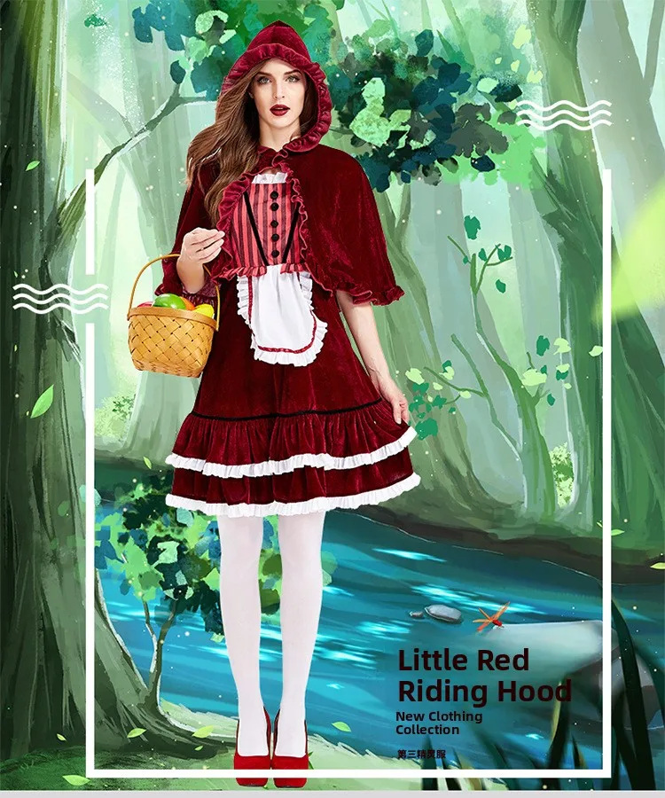 لوهوين الكبار كوس زي النبيذ الأحمر الدانتيل awl ليتل الأحمر ركوب هود المخملية awl Princ حجم كبير أزياء المرأة