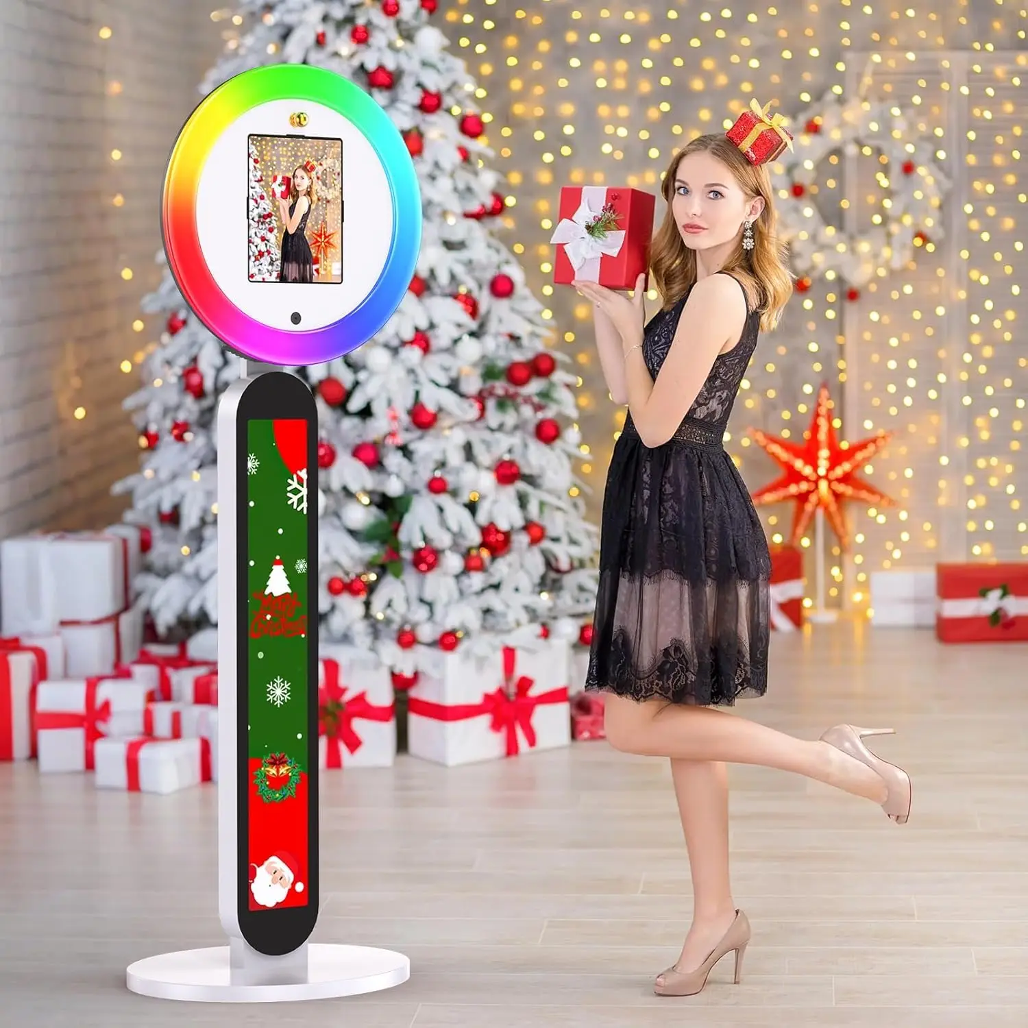 US DE Stock Portable Ipad Photo Booth For Wedding Party Rental Business Voice Control RGB Photobooth Mahchine With Flight Case Free Costomaziton Logo Free Fast Ship