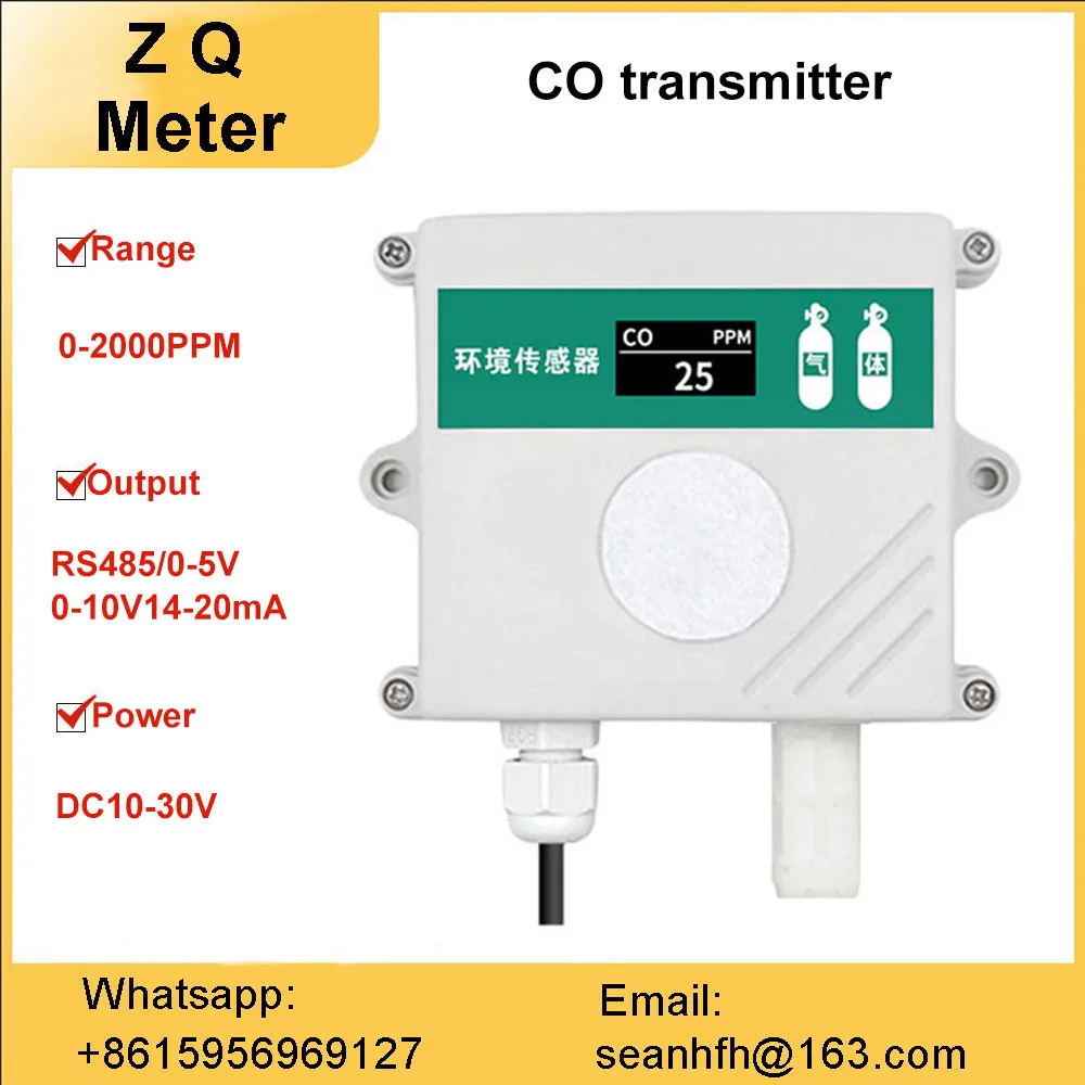 LED Carbon monoxide sensor basement garage parking lot relay contact switch CO gas concentration detector CO transmitter