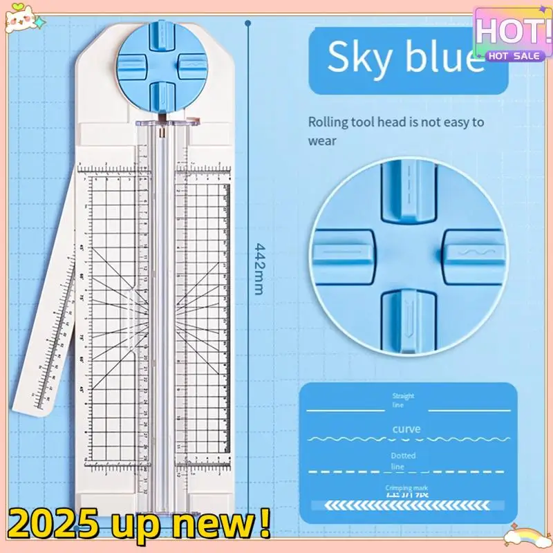 4-In-1 Paper Trimmer 12In Craft Paper Cutter For Multi-Function Scrapbooking Tool Blue