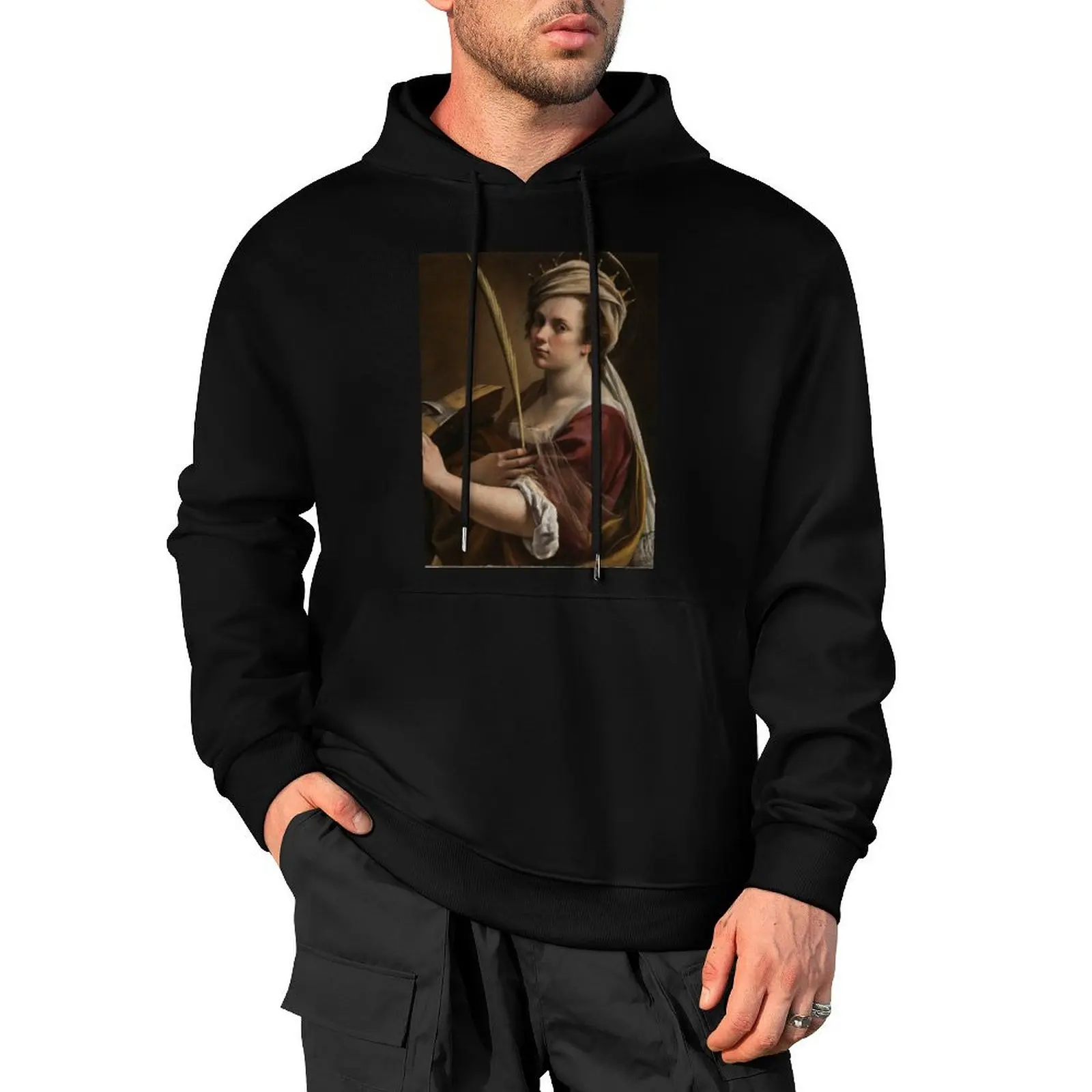 Artemisia Gentileschi Self Portrait as Saint Catherine of Alexandria Pullover Hoodie mens clothing men's clothes hoodie oversize