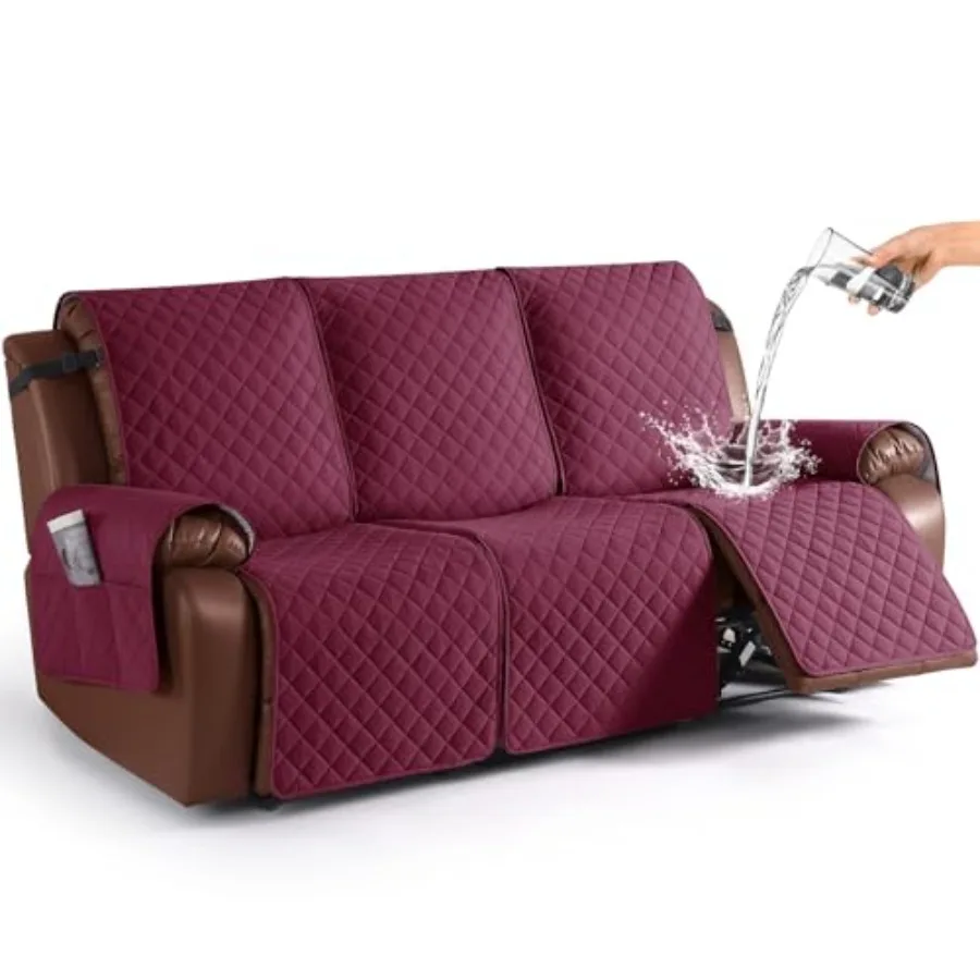

Recliner Sofa Covers for 3 Seat 100% Waterproof Reclining Couch Covers Non-Slip Recliner Couch Cover Furniture Protector with E