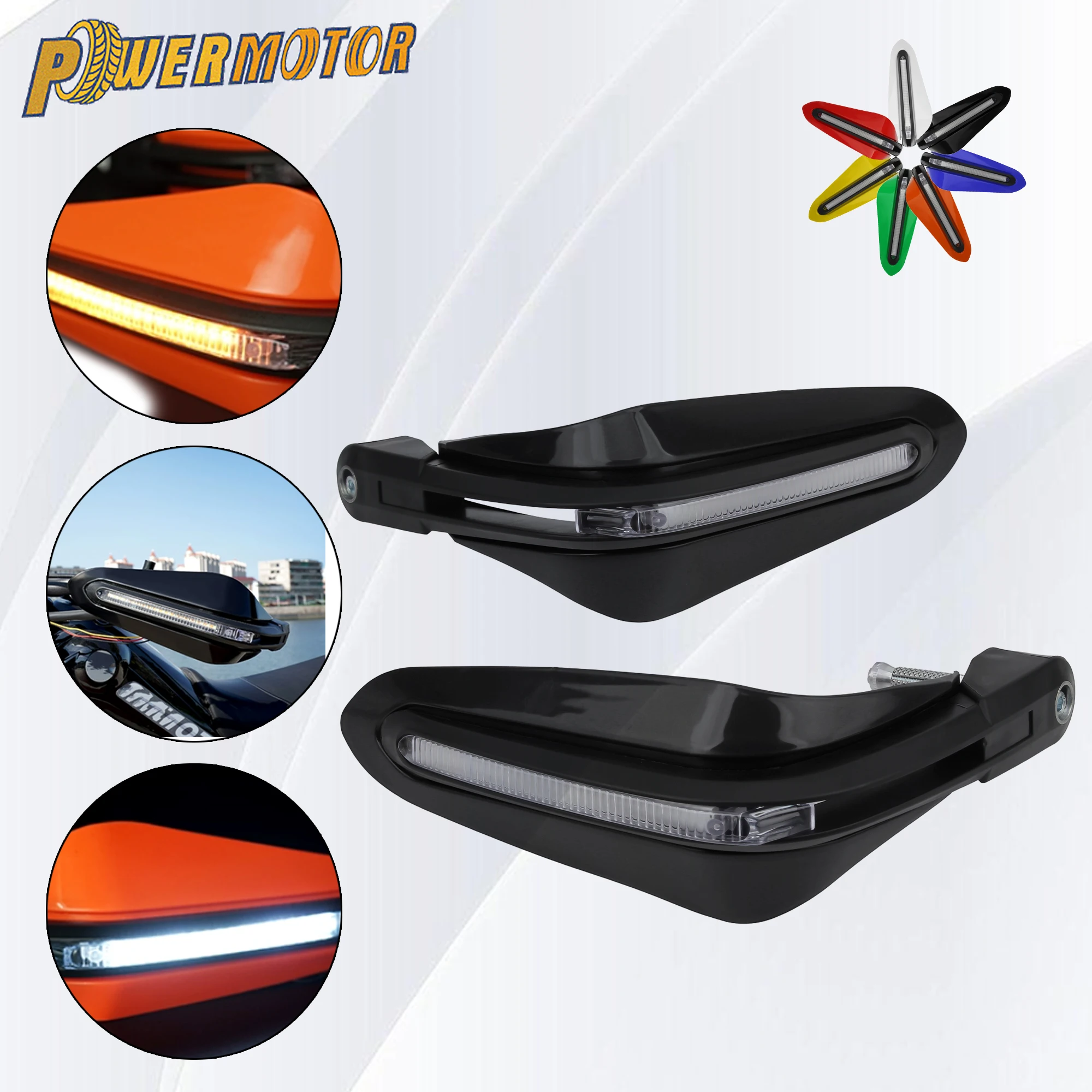 

Motorcycle HandGuard With LED Turn Signal Light For KTM Yamaha ATV Moped Scooter Motocross Enduro DirtBike Hand Protector Parts