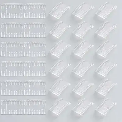 

50 шт. прозрачных пластиковых заколок-гребней для волос с 14 зубцами, легкие аксессуары для волос для женщин и девочек, свадебные гребни для фаты