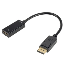 4K DisplayPort to HDMI-compatible Adapter Male DP to Female HDMI-Compatible Cable Converter Video Audio For HDTV PC Projector