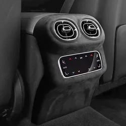 Alcnatara Cover For Mercedes Benz C-Class W206 2022 2023 2024, GLC X253 2023 2024 Armrest Tray Cap Pad and Rear AC Outlet Panels