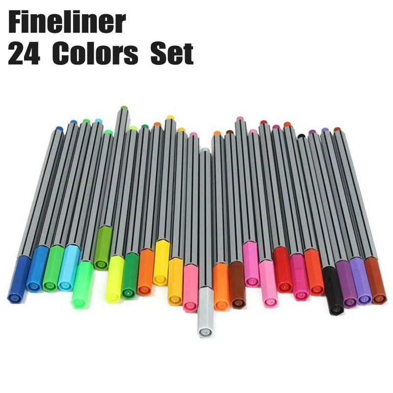 

24-Assorted Colors Gel Pen 0.4mm Fine Point Tip Water-based Drawing Marker Pens Set Writing Rainbow Coloring for Artist Notes