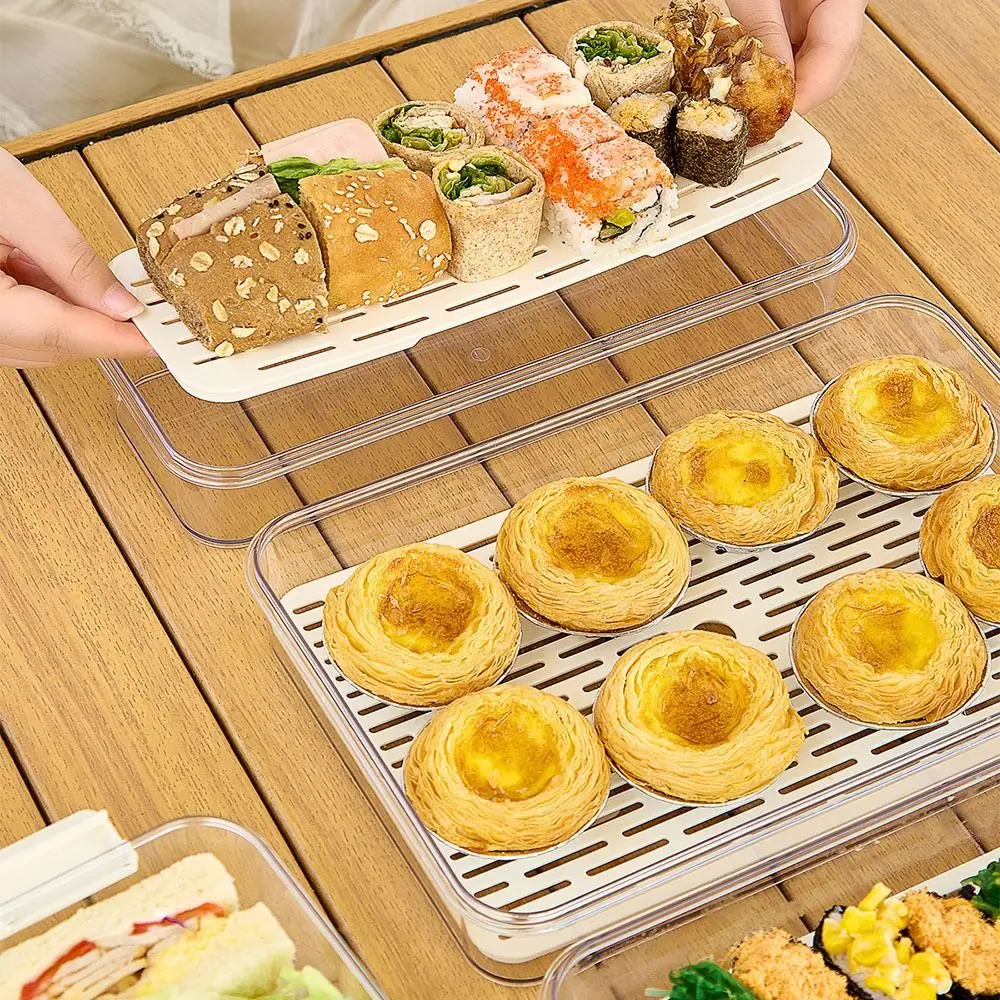 Clear Fruit Storage Container Airtight Fresh-Keeping Fresh Food Container Rectangular Moisture-Proof Pasta Storage Container