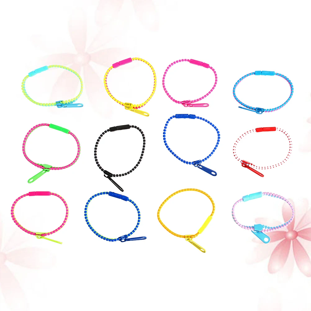 

20Pcs Double Color Friendship Bracelet Zipper Braid Party Favor Wristband Birthday Gift Anti Stress Wrist Jewelry