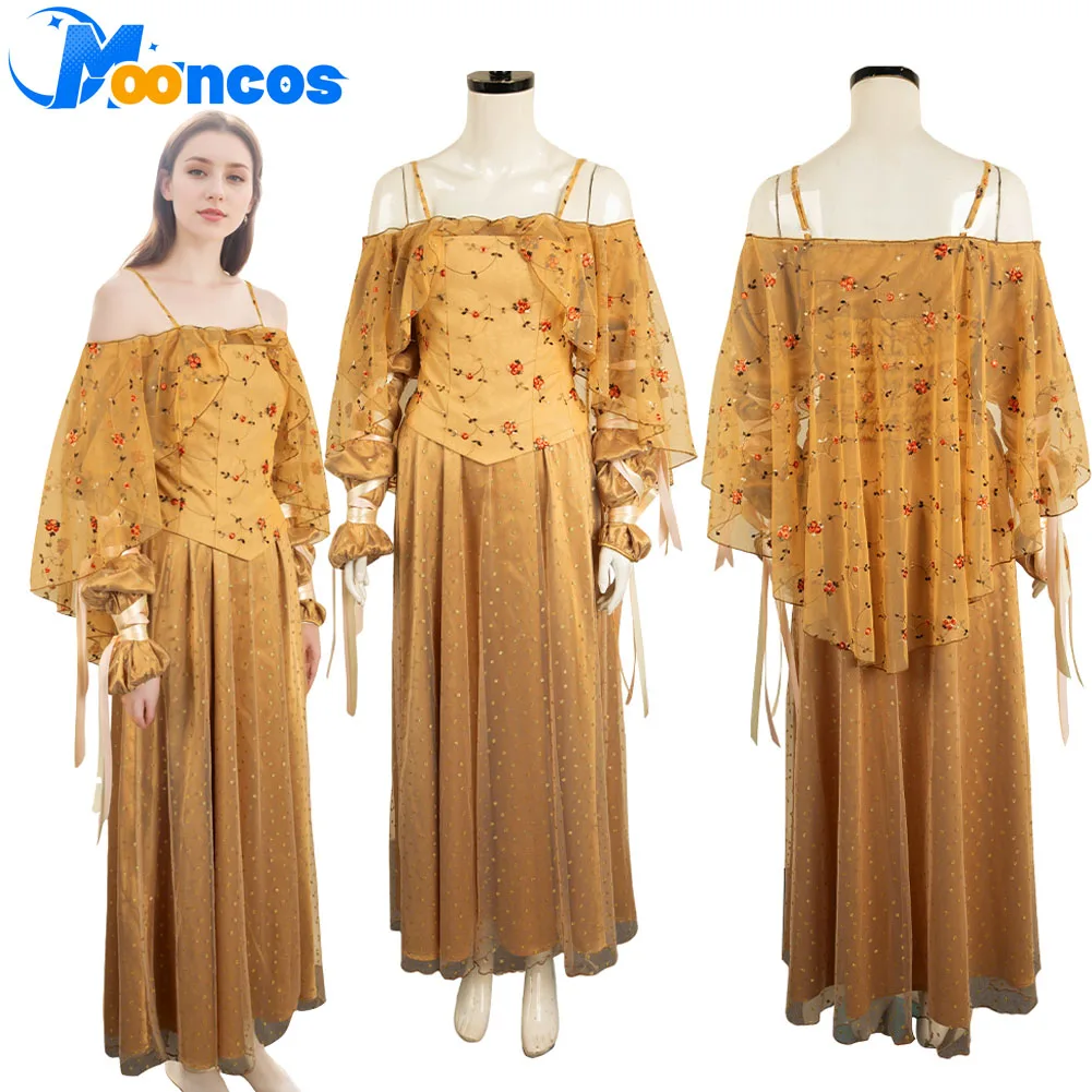 

Padme Costume Women Amidala Cosplay Yellow Dress Accessories Movie Clothes Outfit for Female Adult Halloween Carnival Party Suit