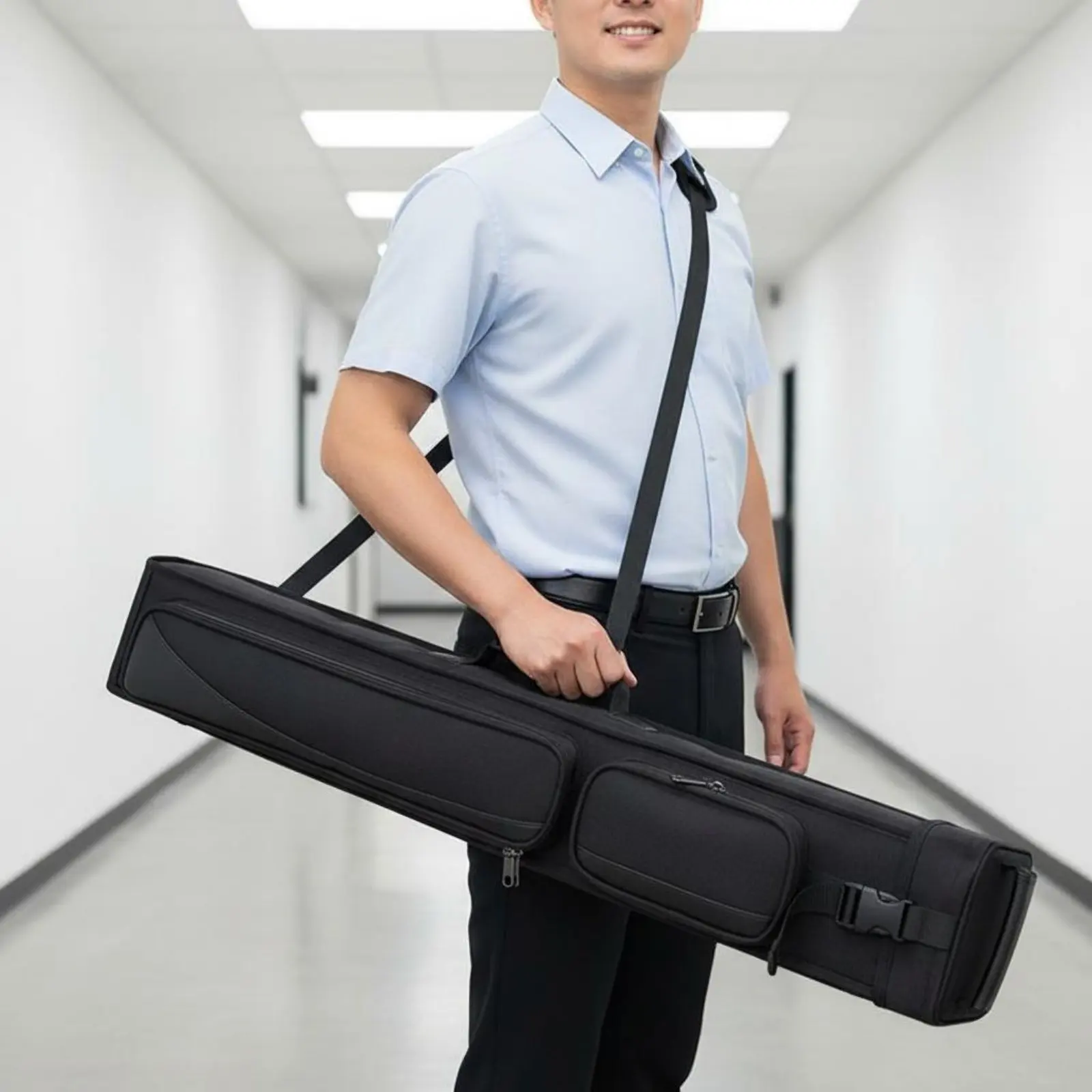 1/2 Pool Cue Case Padded Handle 1/2 Split Cue Bag Billiard Stick Carrying Bag Lightweight Scuff-Resistant for Tournaments view 6