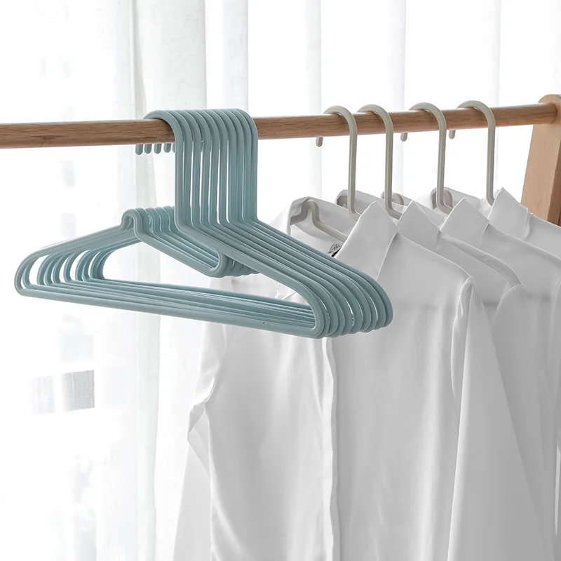 

10pcs/set Simple and traceless clothes rack, plastic clothes rack for home storage