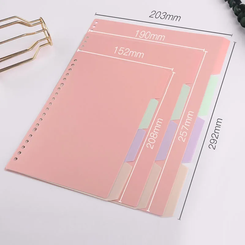 Candy Color Dividers A4 B5 A5 Planner Index Divider Page Plastic Classification Page Tab Bookmark Planner Inserts 8 Pcs/set