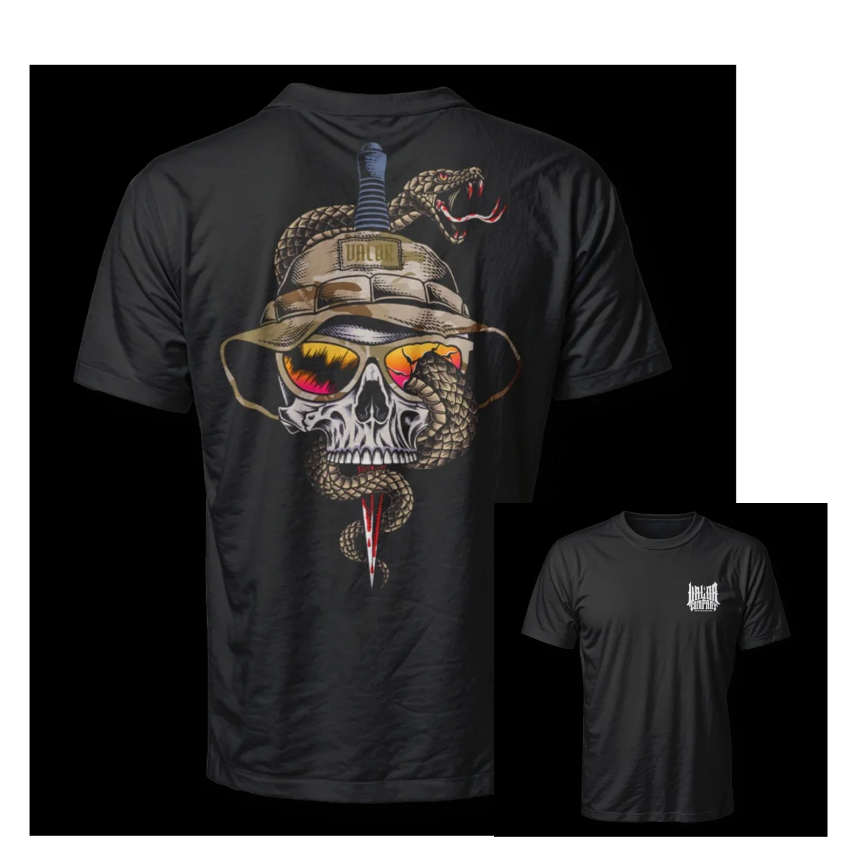 Camiseta Deportiva de Ocio con Diseño de Esqueleto de Víbora, Estilo Militar, para Hombre y Mujer, Marca de Lujo