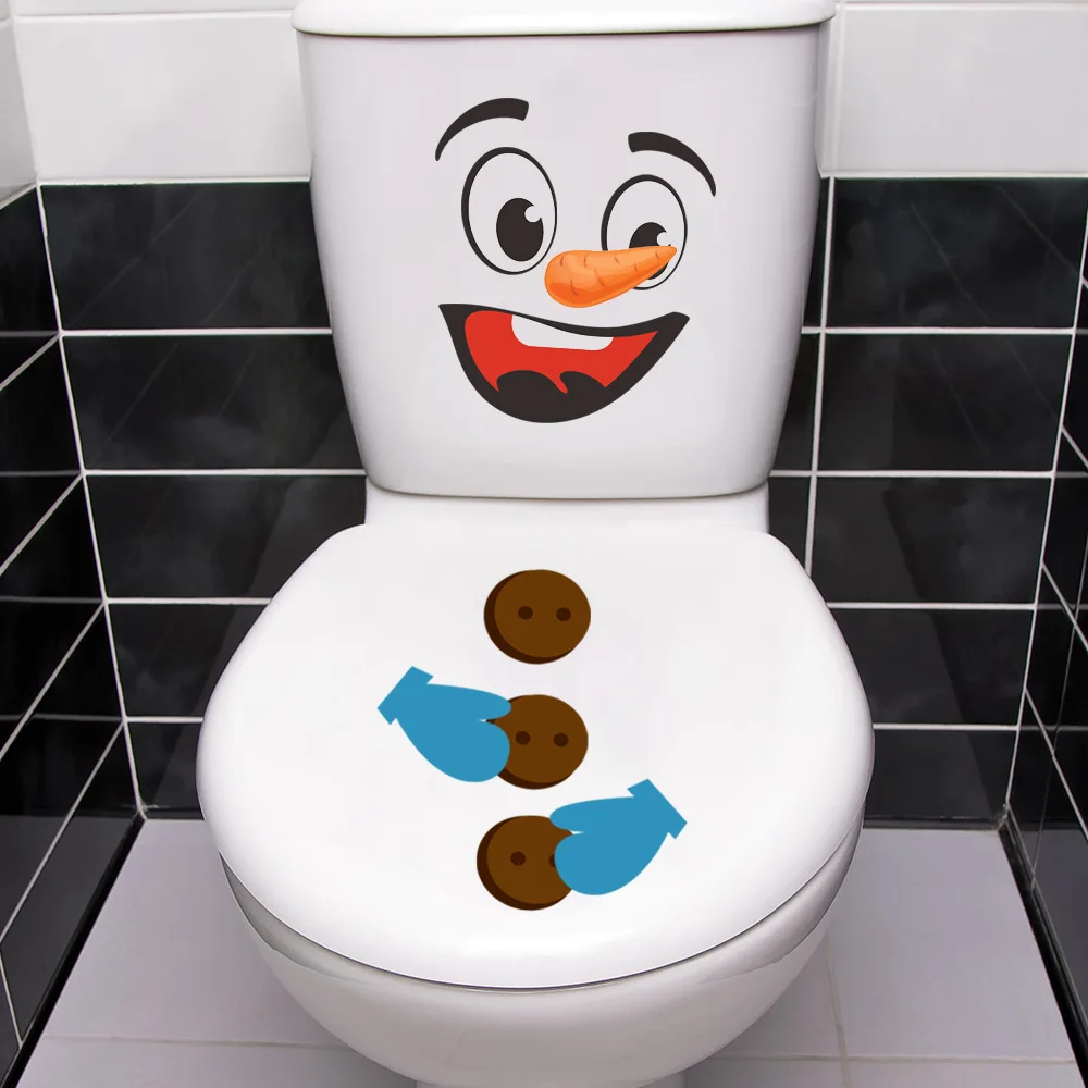 T197 # Creatieve Grappige Cartoon Wc Sticker Zelfklevende Muurstickers Voor Wc Badkamer Koelkast Toiletdeksel Stickers Waterdicht