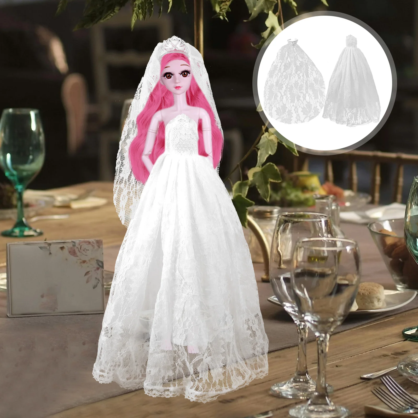 

Wedding Dress Dressing Costume Decorative Reusable Clothes Clothing Toy Bride
