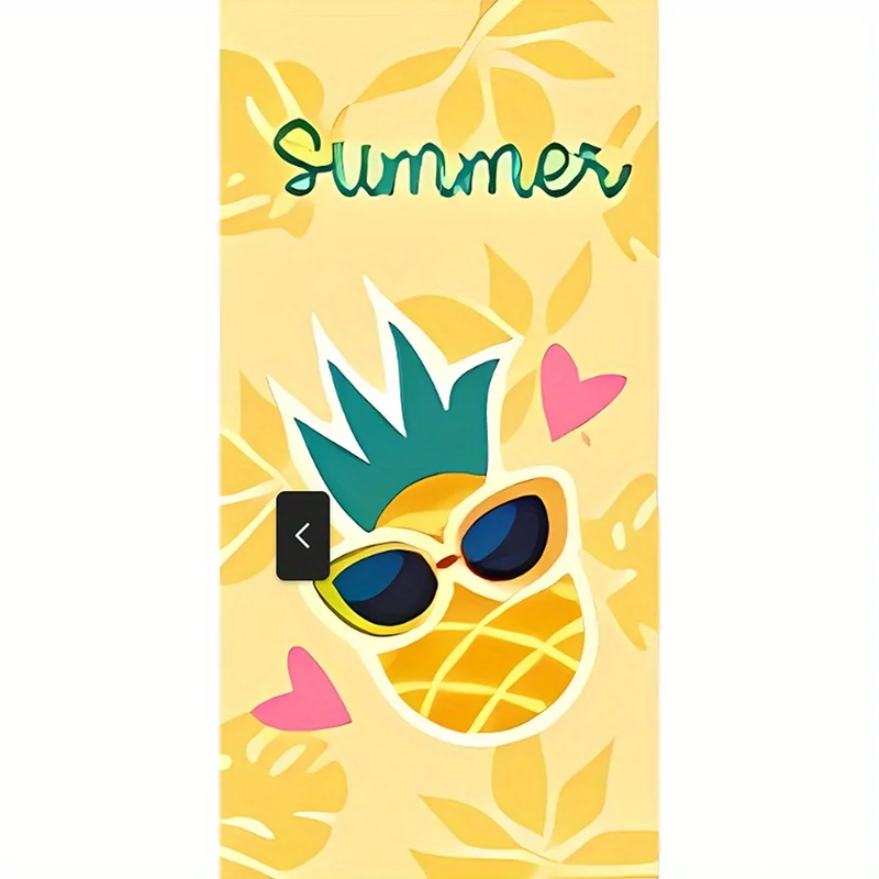 

Beach Towel Pineapple Pattern Sun Protection Windproof Suitable For Swimming Pool Camping Travel Blanket