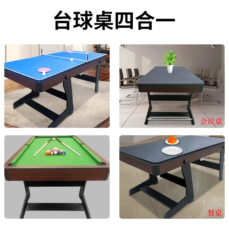 For Home Commercial Use 4 in 1 Folding Pool Table Multi-functional Snooker Billiard Pong Game Table Compact Design