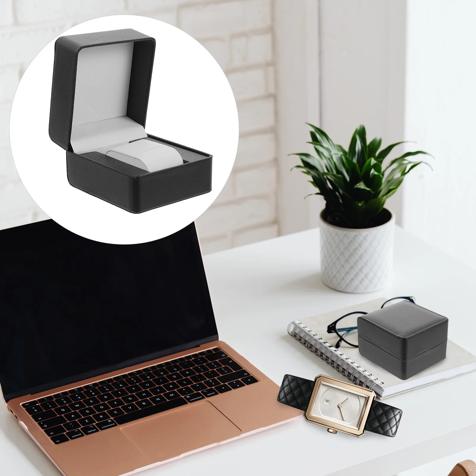 

Single Watch Box PU Storage Organizer Travel Case Watch Display Packaging Gift Holder Showroom Desktop Storage