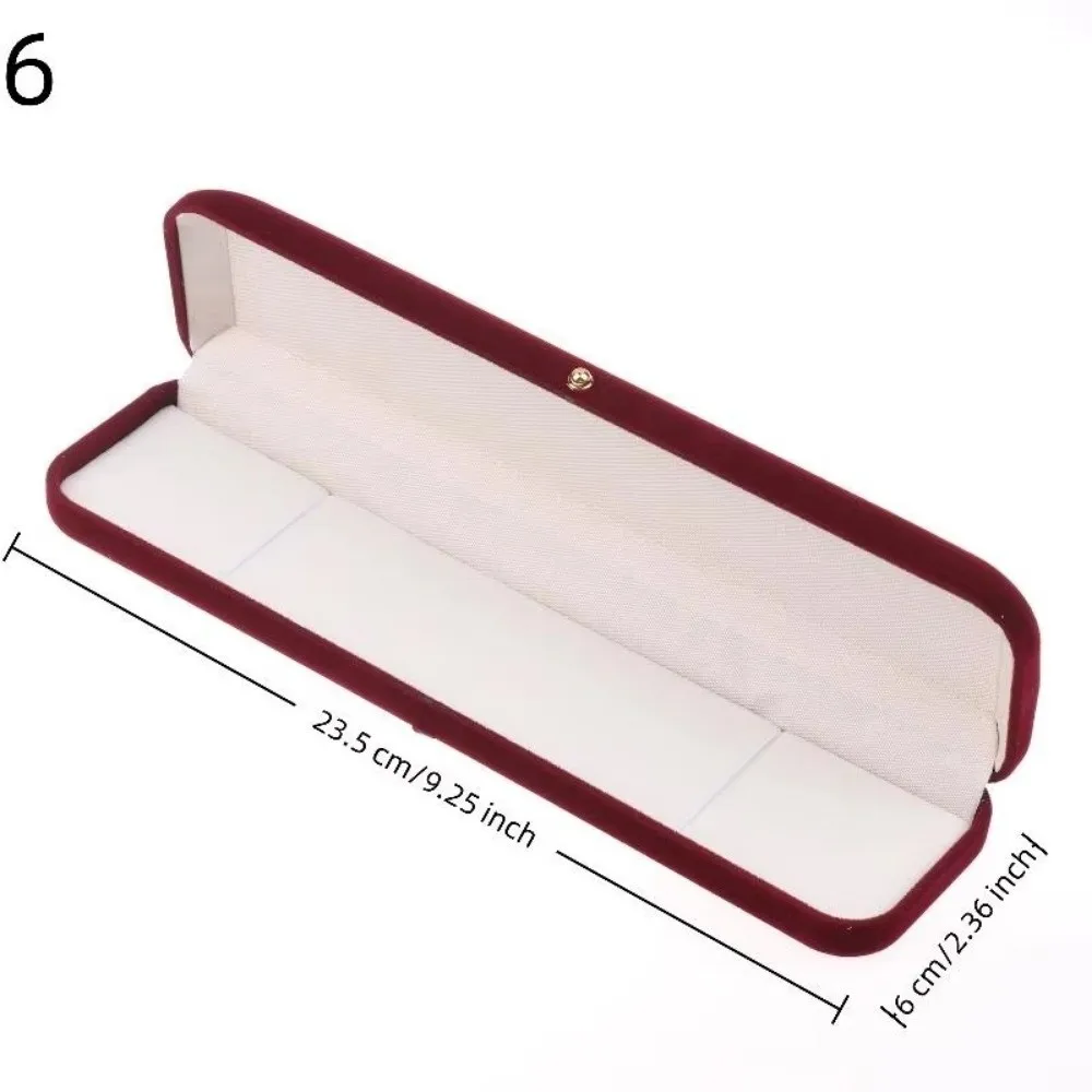 Flocking Jewelry Box Gold Buckle Pendant Ring Necklace Display Storage Box Earring Bracelet Red Packaging Box Jewelry Case