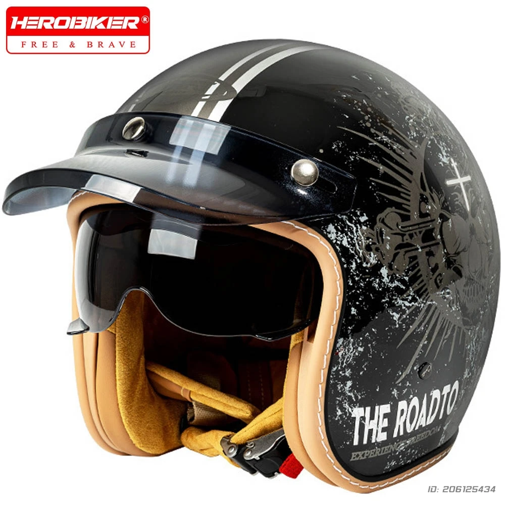 

Мужской ретро мотоциклетный шлем Casco Moto, электрический велосипедный шлем с педалью 3/4, шлемы с открытым лицом, шлем для мотокросса, круизная езда