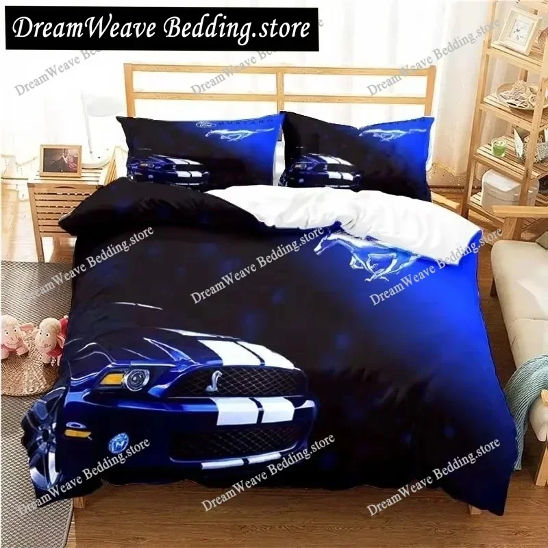Mustang Car Bedding Set Duvet Cover 3d Bedding Fashion Design Decoration King Duvet Cover Set Double Bed Set Bedding Sets 4