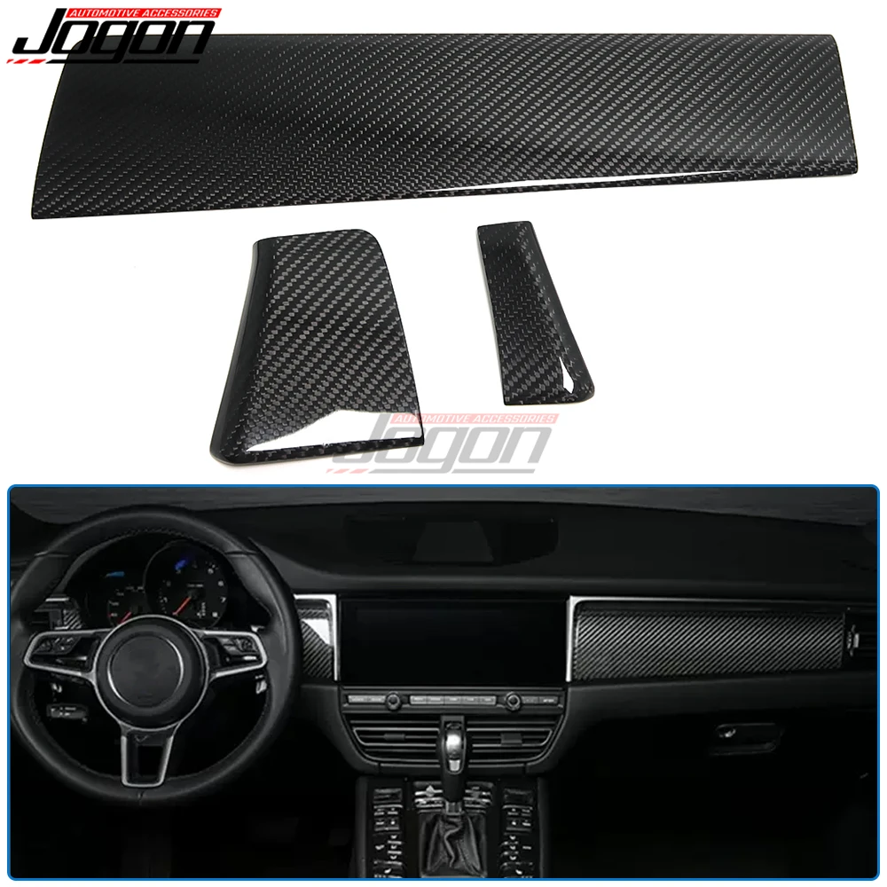 100% Carbon Fiber For Porsche Macan 95B 2014-2022 Car Interior Moldings Console Door Dashboard Panel Strips Cover Accessories