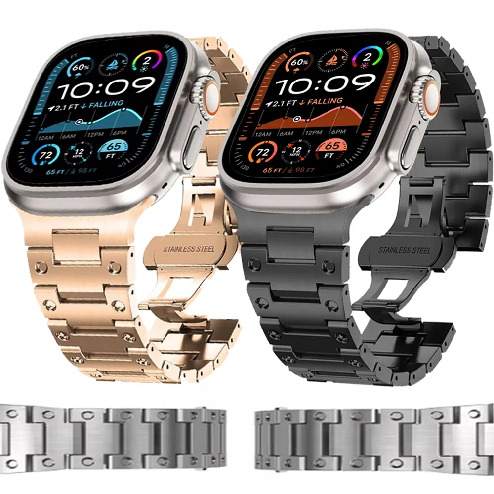 

Metal Strap For Apple Watch Band Ultra 2 49mm 10 42mm 46mm 9 8 7 45mm 41mm Stainless Steel Bracelet for iWatch 6 5 4 SE 44mm40mm