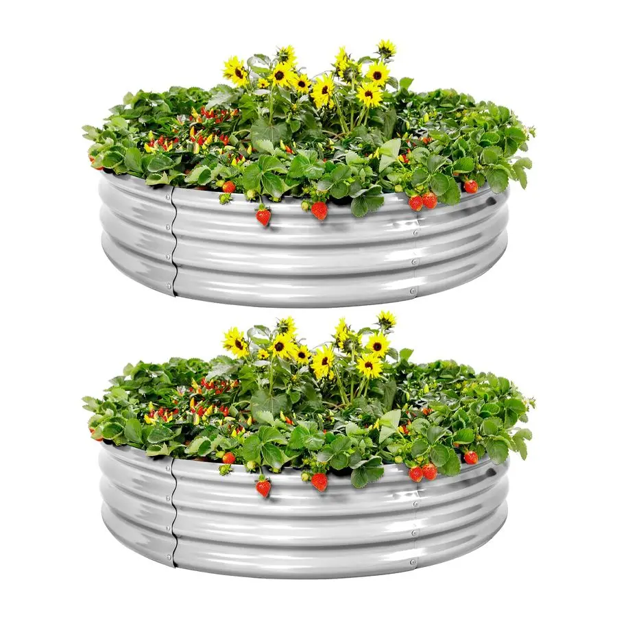 

Оцинкованные приподнятые грядки Guard, 2 шт., для сада и огорода, круглые, для выращивания растений