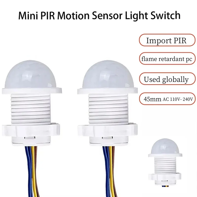 Smart PIR Motion Sensor Light Switch AC 110V- 240V Human Body Pir Infrared Detector Auto On Off Smart Switch Sensor Night Lamp