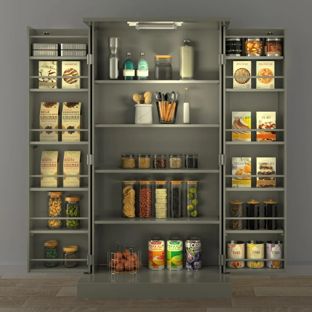 

Kitchen Cabinet, Storage Cabinet Food Pantry with Doors and Adjustable Shelves Freestanding Buffet Cupboards, Cabinets Kitchen