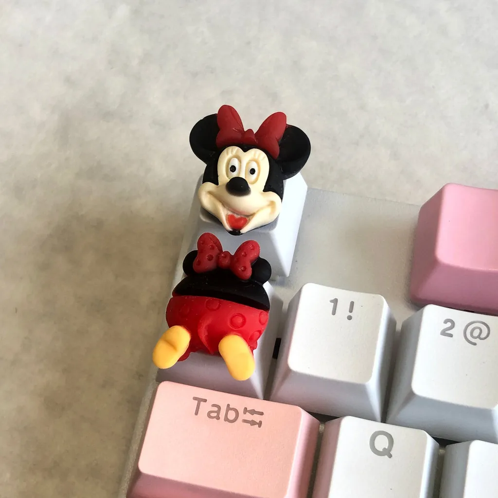 2Pcs/set DIY Personalized Customization Key Minnie Mickey Donald Duc Cherry Axis Keycap Mechanical Keyboard Replacement Keycap