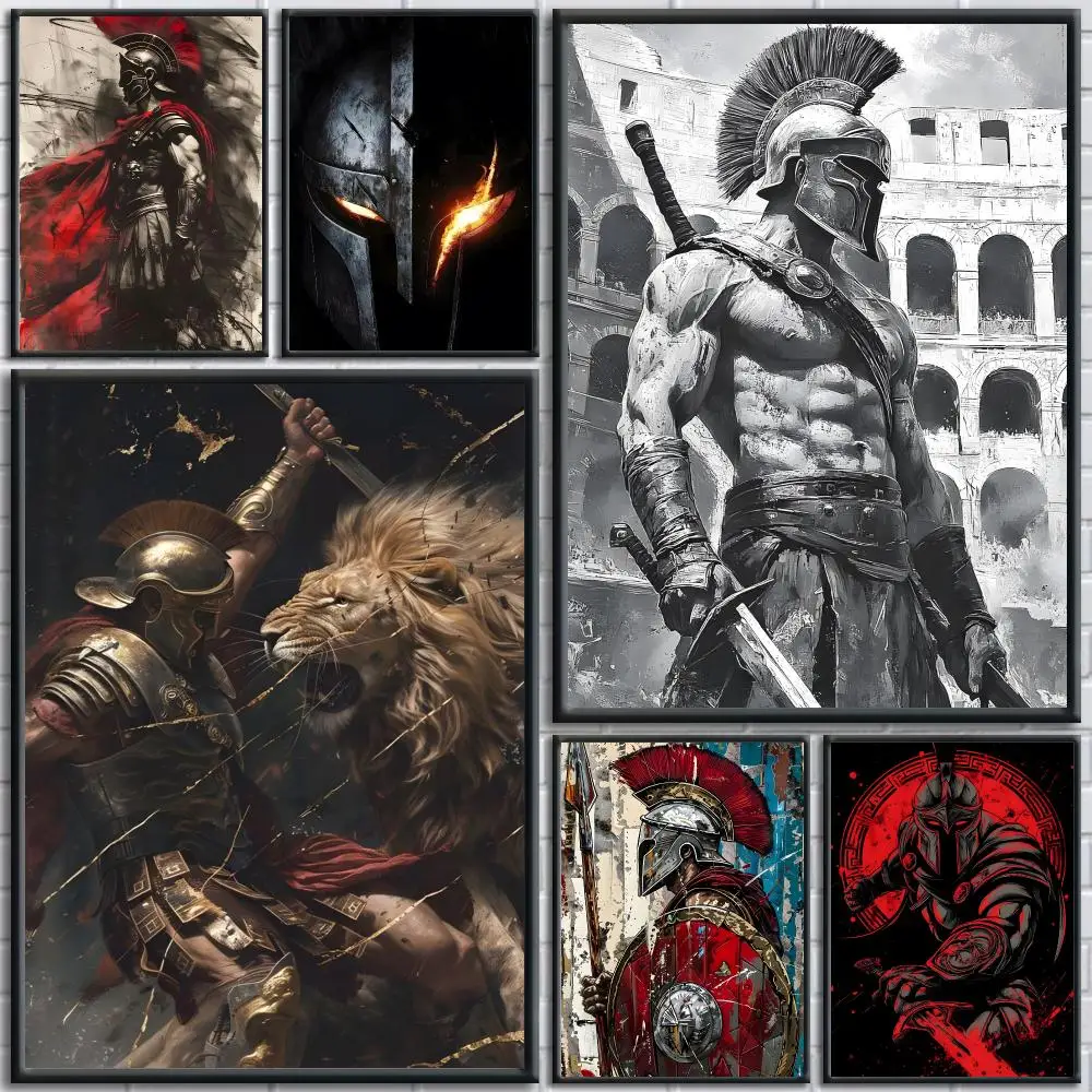 Epic hero Spartan warrior Movie Poster Modern Aesthetic Wall Art Print Minimalist Poster Bedroom Living Room Home Decor Gift