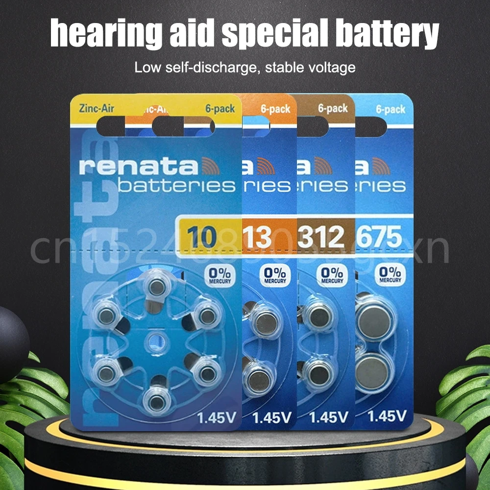 Renata New Hearing Aids Batteries Mini Hearing Aid Battery A13 13A 13 P13 PR48 60PCS Zinc Air Battery