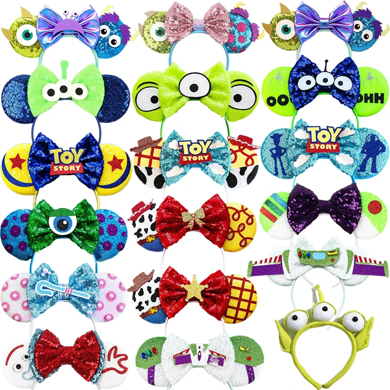 Disney Toy Story Headband Girl Mickey Ears Hairband Kids Pixar Buzz Lightyear Hair Accessories for Women Sullivan Alien Headwear