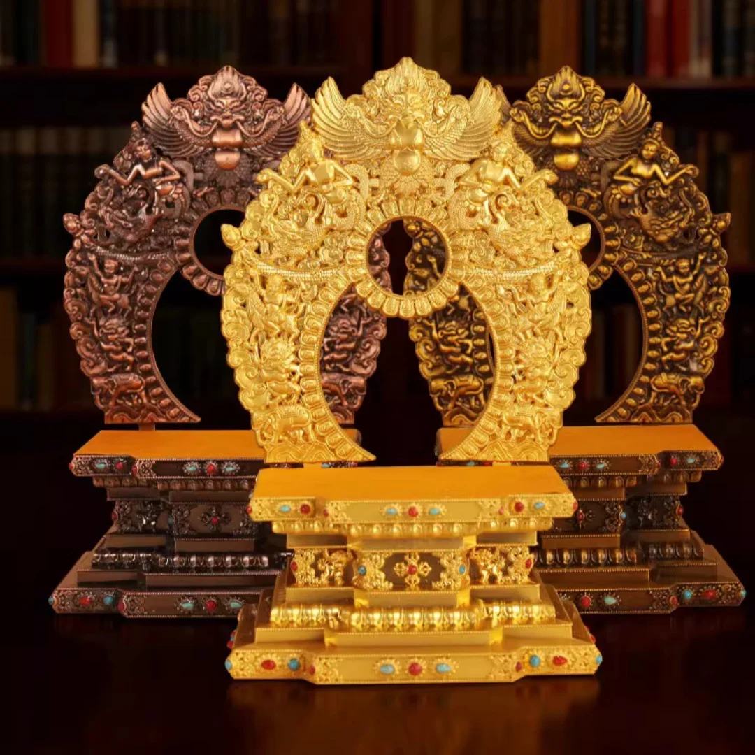 7-inch copper alloy niches are made of old color Tibetan Buddha pedestal