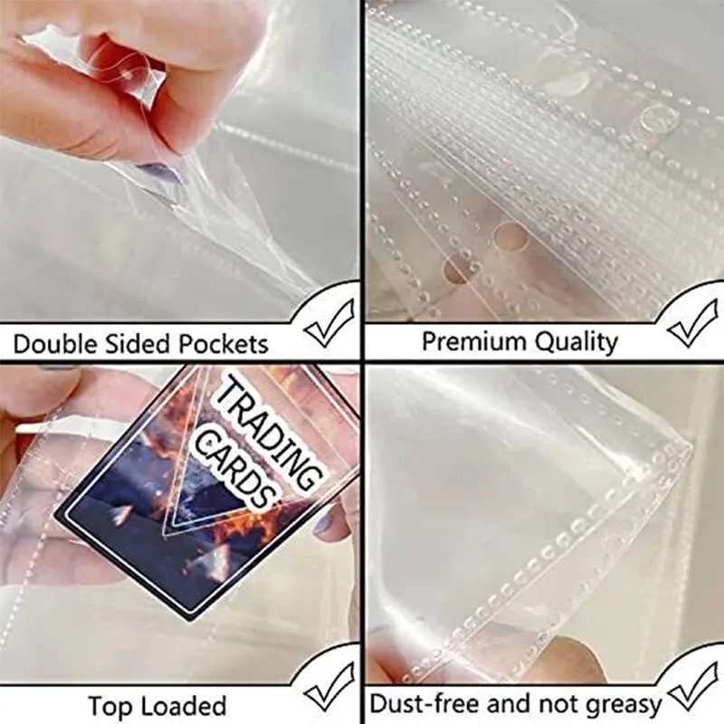 10/15/20 Pcs/Pack Four-pocket Transparent Plastic Page Protector Loose-leaf Protector Suitable For Pages Postcards Photo Cards