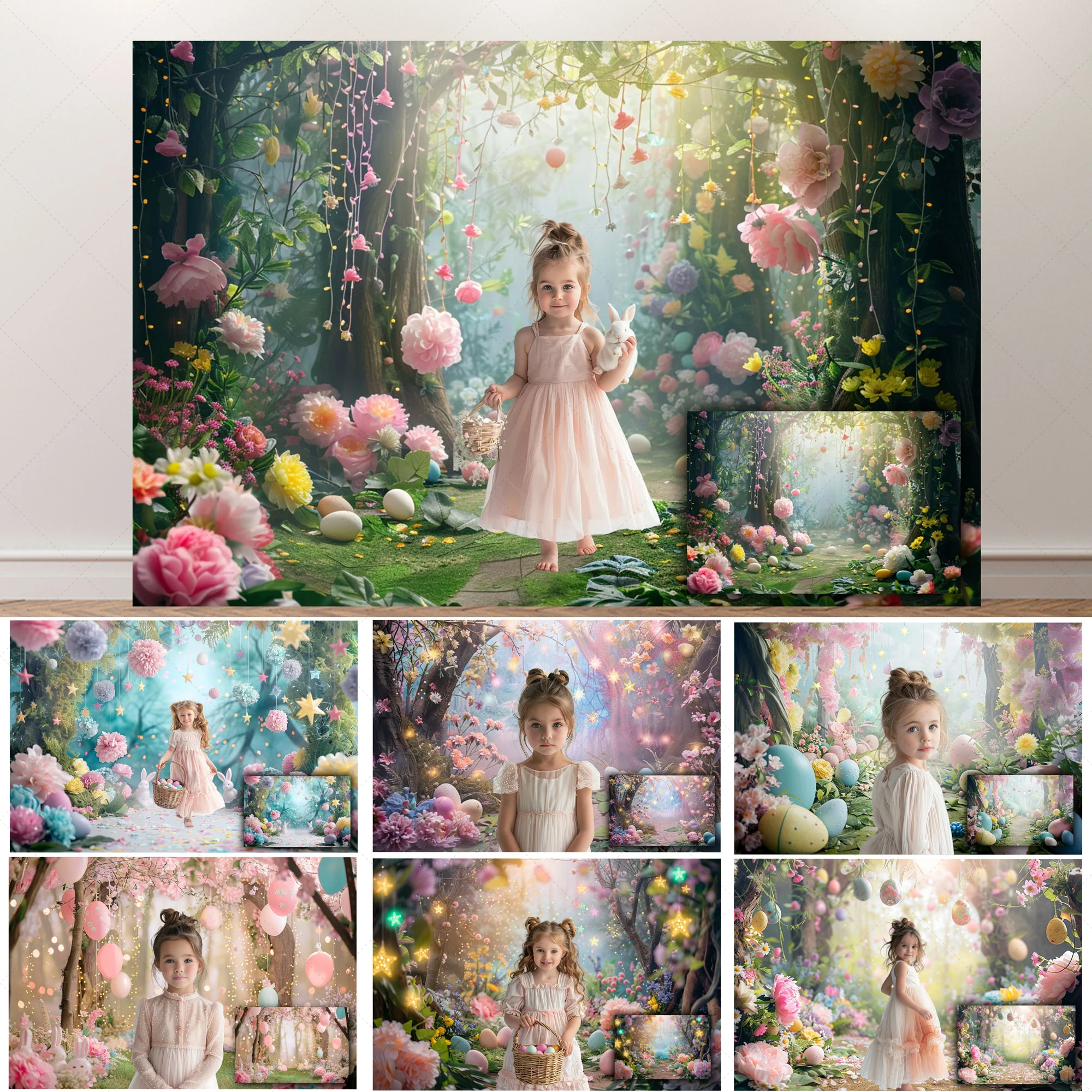 

Spring Dream Garden Forest Princess Photo Photography Background Cloth Girl Birthday Background Wall Dessert Table Decoration