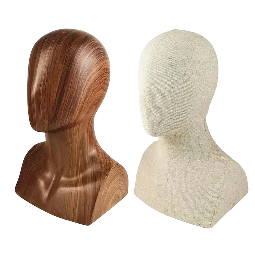 

35CM Tall Male Mannequin Head for Hats Jewerly Display Wig Display Head Linen Glass Fiber Head Model