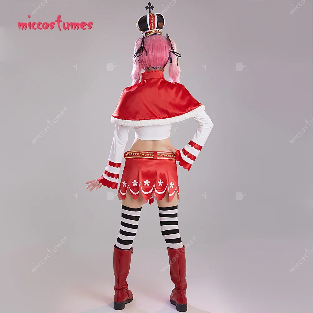 Micfigurinos Perona fantasia cosplay feminina, conjunto de saia e top, capa curta, Natal