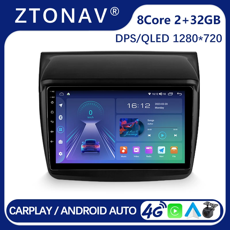 Radio samochodowe Stereo do Mitsubishi Pajero Sport 2 2008-2016 Samochodowy odtwarzacz multimedialny Android Stereo Headunit Ekran GPS Navi Carplay 2 Din